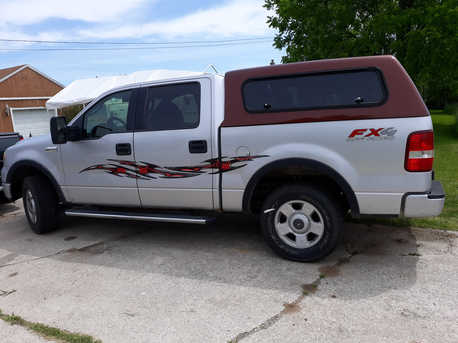 tribal flares vinyl decal on ford truck