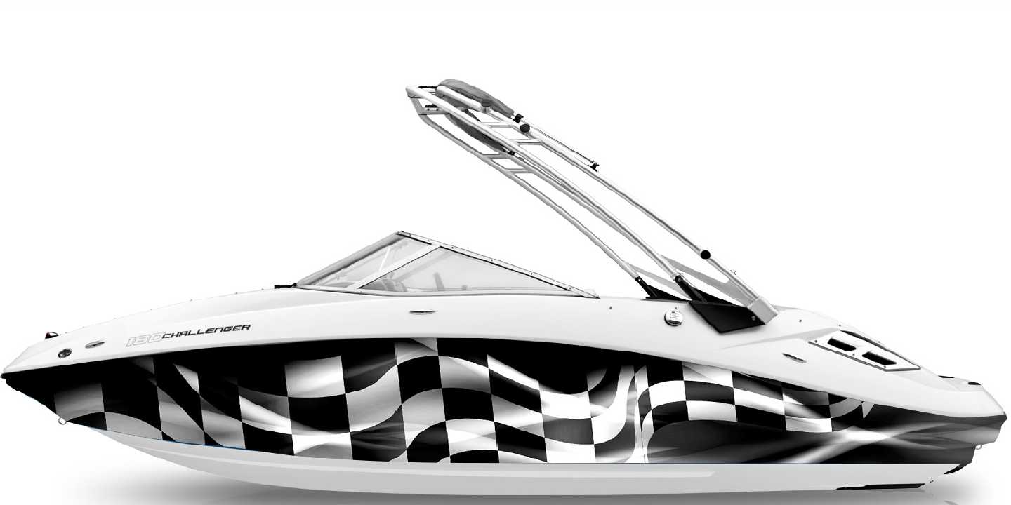 turbo racing checkered flag vinyl boat wrap