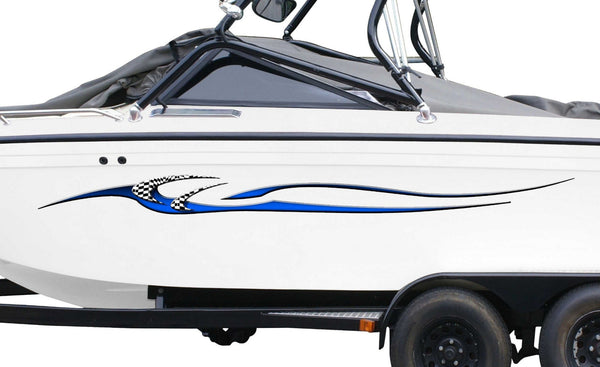 Legend Checkered Flag Boat Vinyl Decals | Xtreme Digital graphiX