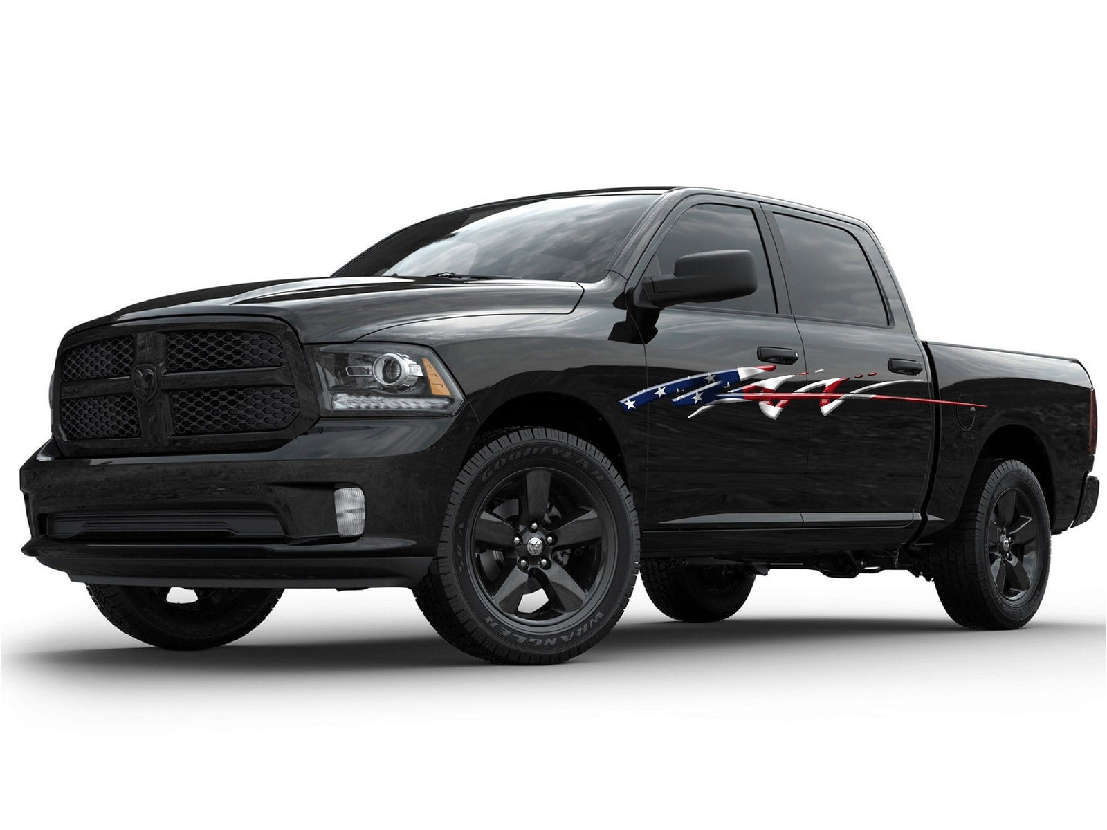 american flag decals on black dodge ram