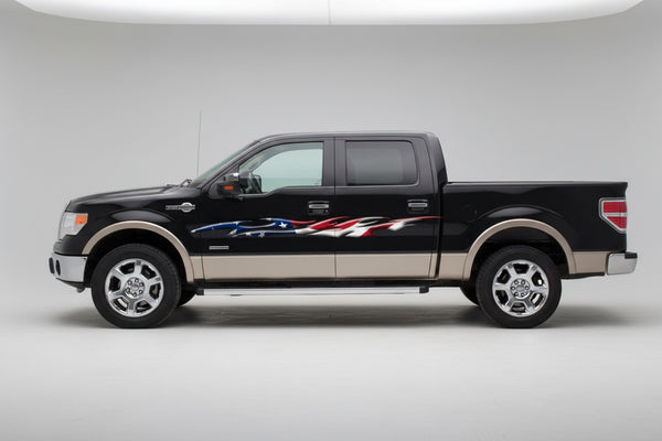 アメリカ国旗デザイン トラックモデル 1/18 American Flag Flames Truck Vinyl Graphics Kit | Xtreme Digital GraphiX