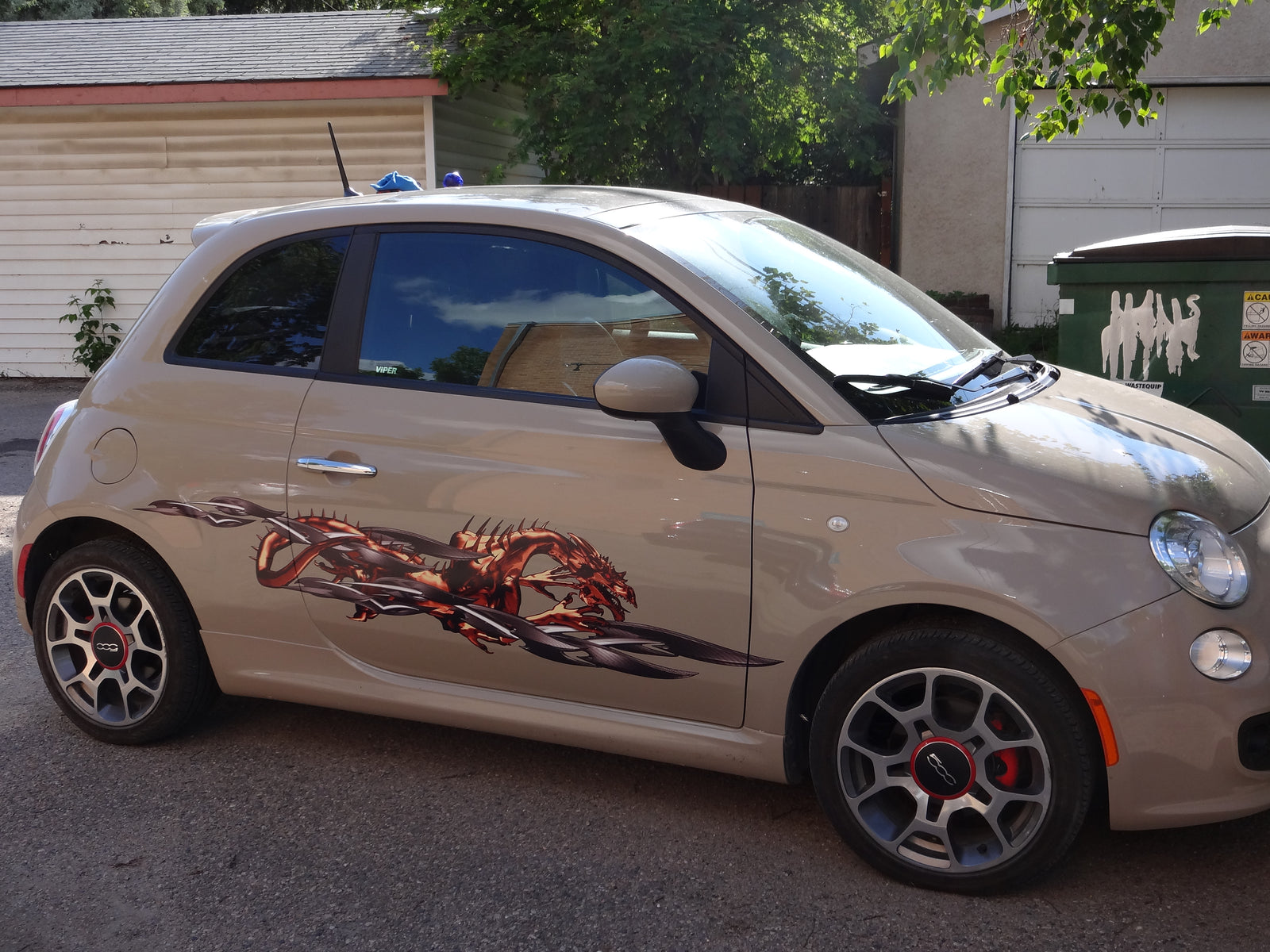 Tribal dragon decal on fiat