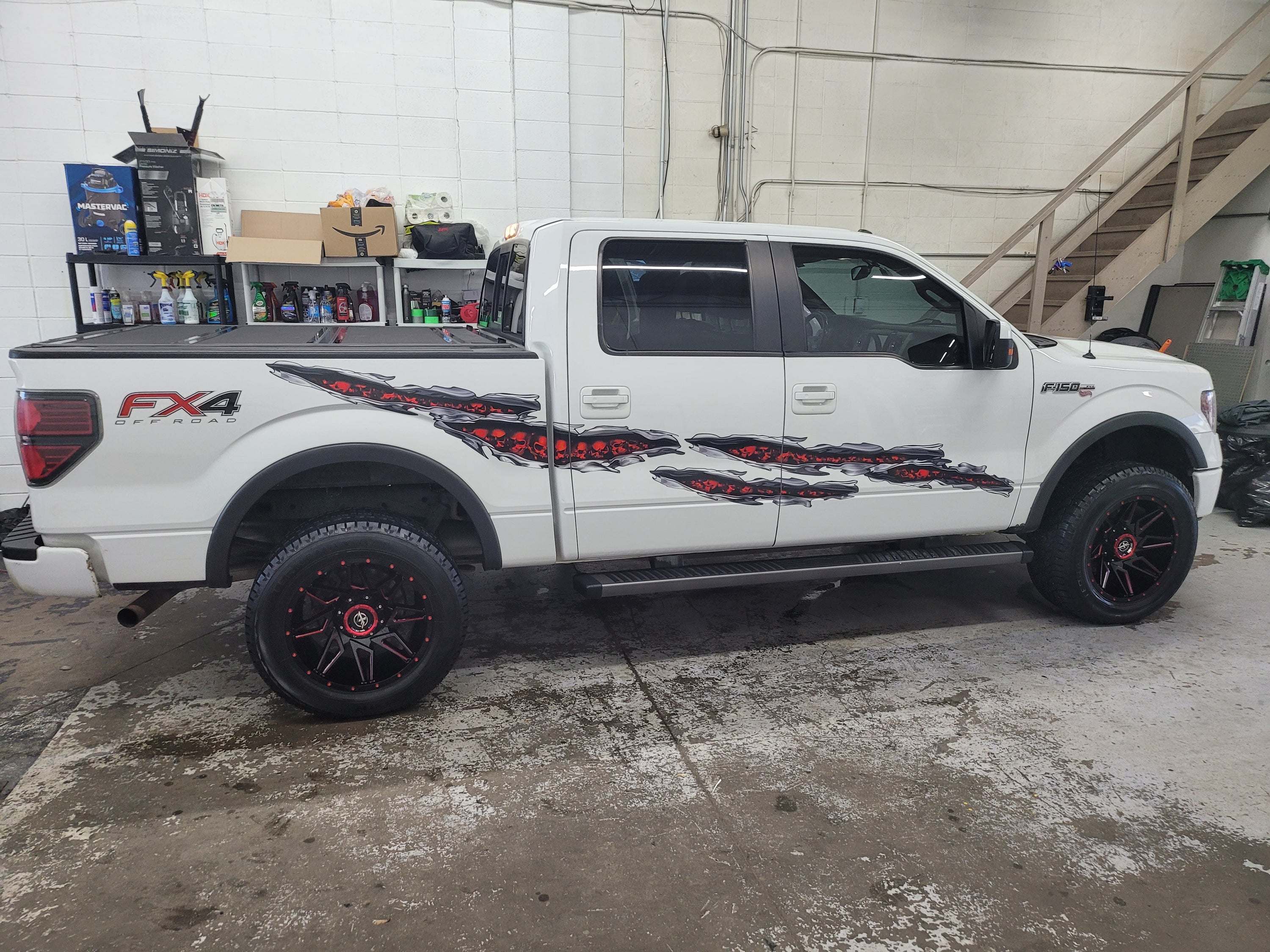 Skulls tears decals on F150 ford white truck | Xtreme digital graphiX ...