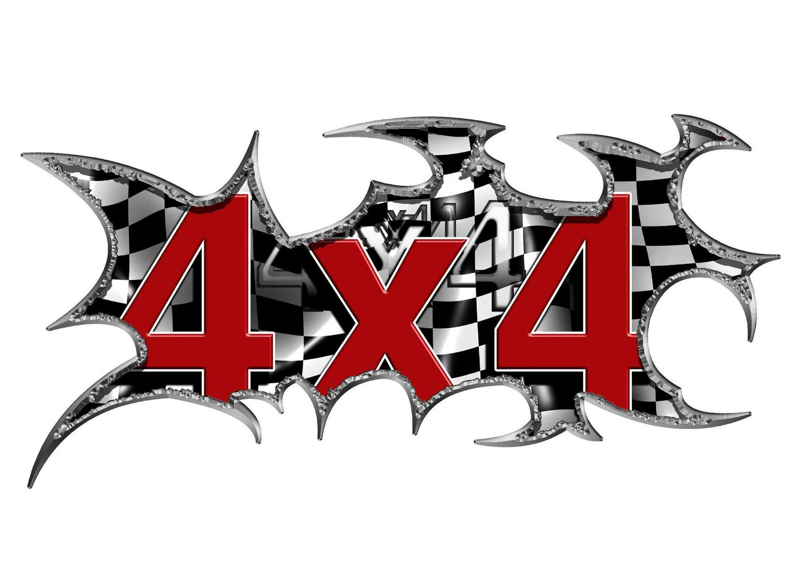 4x4 checkered flag decals kit for trucks