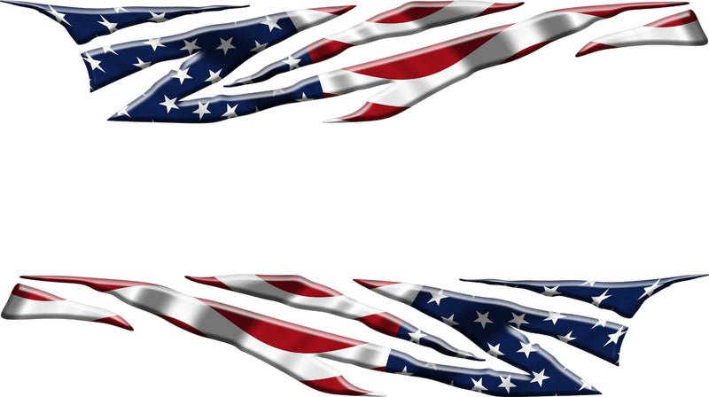 American Flag Razor Grid vinyl decals set for cars and trucks