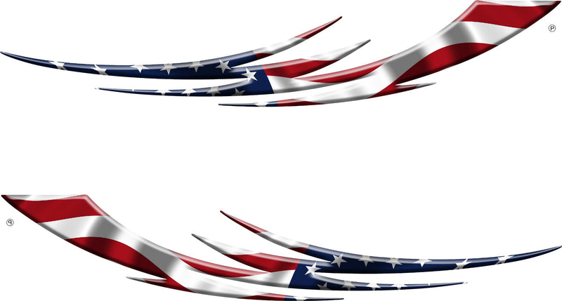 American Flag Tribal Blade vinyl decal set for cars and trucks