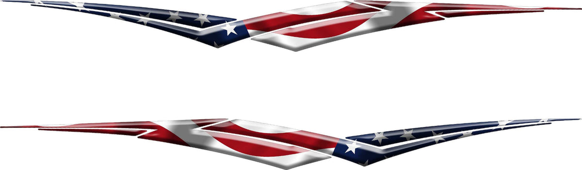 American Flag Viper Spear Stripes vinyl decal set for cars and trucks