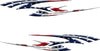 American Flag Aero Spike vinyl decal set for cars and trucks with mirrored patriotic side graphics