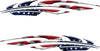 American flag Comet Arc vinyl decal set for cars trucks and semi trailers shown as mirrored left and right side graphics