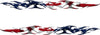 American flag flame style vehicle decals for driver and passenger sides