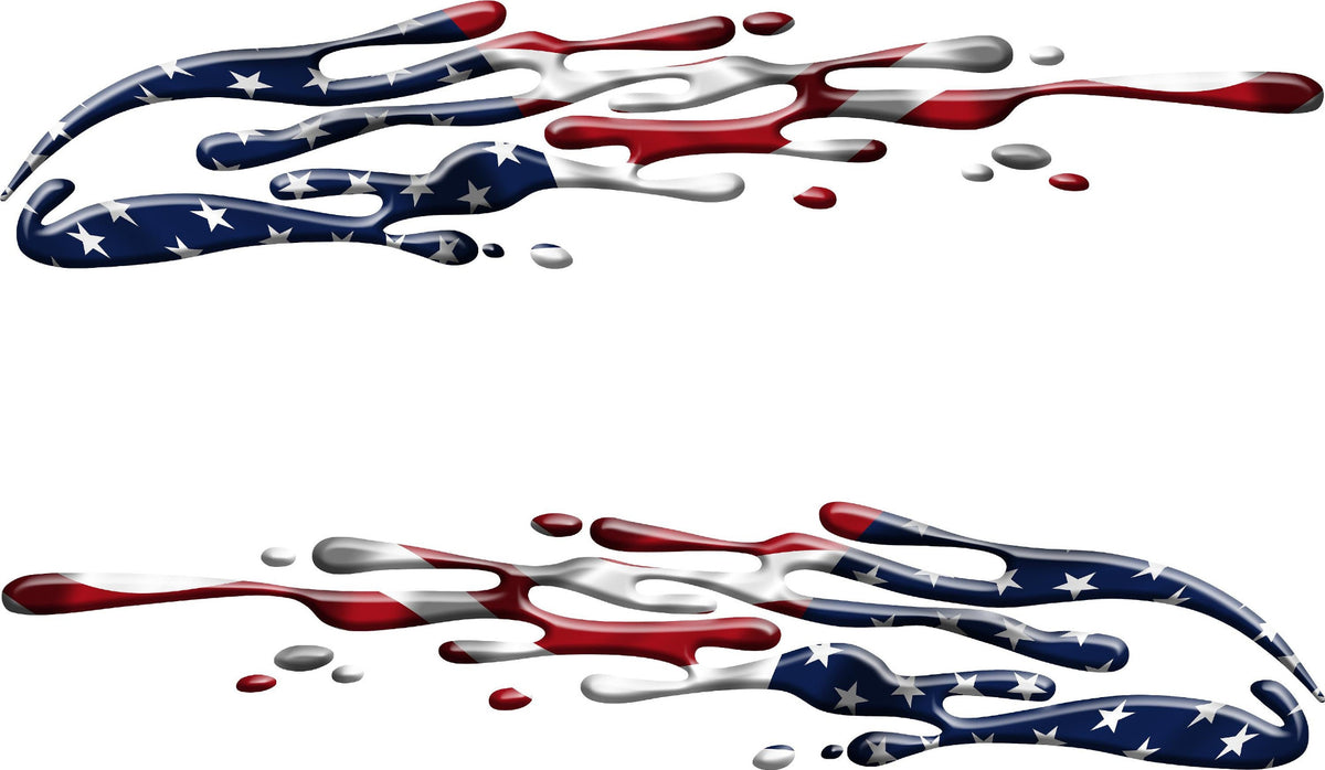 American flag mud splash vinyl decals for trucks