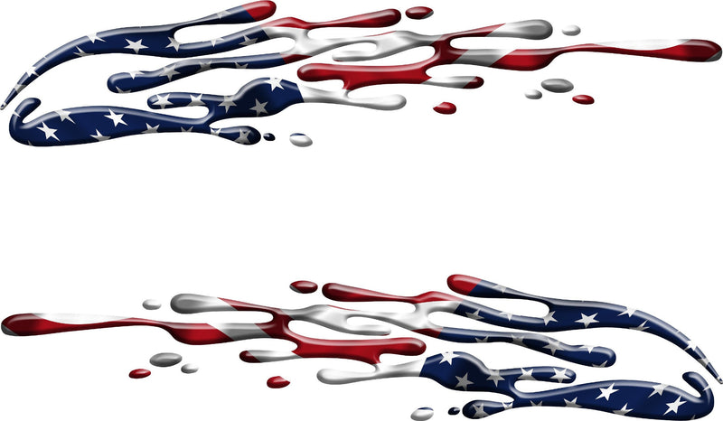 American flag mud splash vinyl decals for trucks