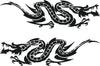 Black Asian dragon design vinyl decals kit on white background