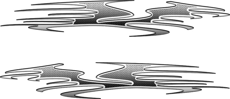 Beast diamond plate printed vinyl decal kit set of two mirrored side graphics