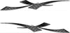 Black and silver Diamond Plate Strike vinyl decals with metallic tread pattern, pointed ends and separated angular sections