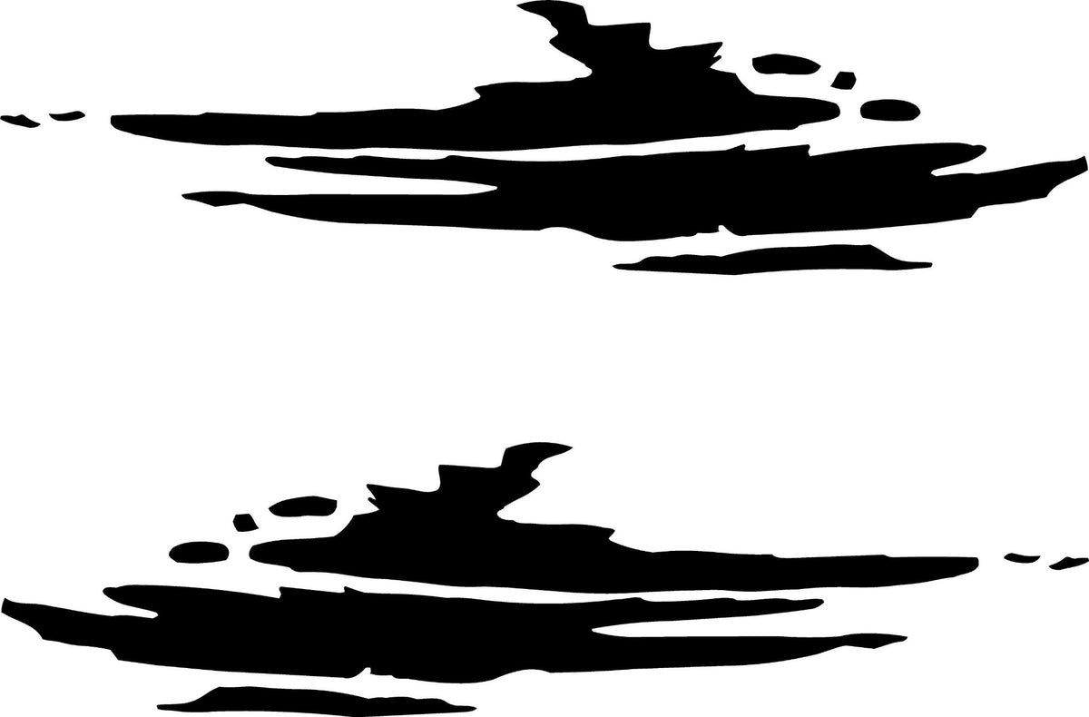Brush Stroke Streaks vinyl decal set of 2 design preview in black