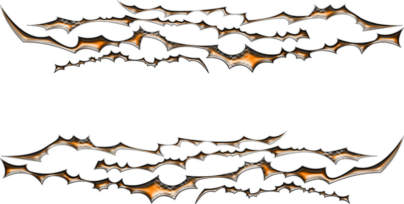 Chaos racing stripe vinyl decals mirrored set of 2 with four jagged lightning-style stripes per side