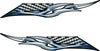 Checkered flag front with spear tail racing wing decals, pair for vehicle sides