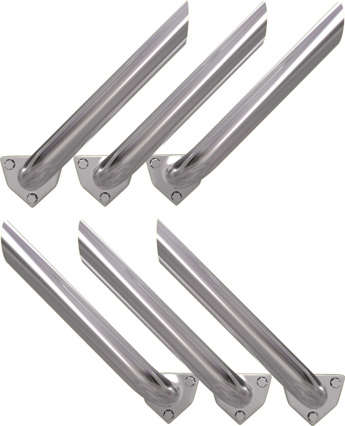 Chrome exhaust pipe illusion vinyl decal — left side graphic, set of three pipes