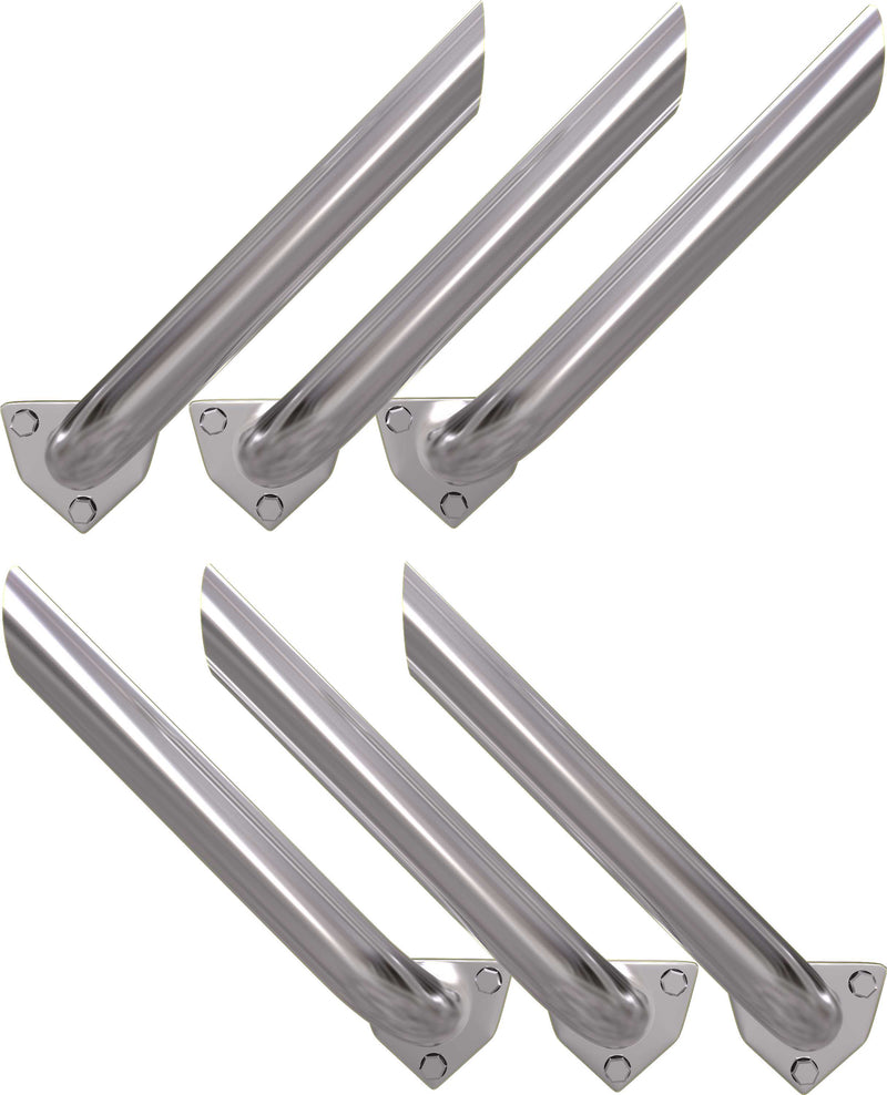 Chrome exhaust pipe illusion vinyl decal — left side graphic, set of three pipes