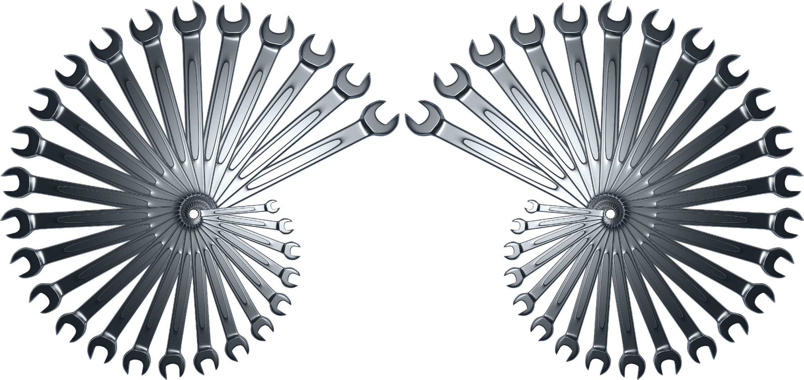 white pickup with circle of wrenches vinyl graphics on drivers door