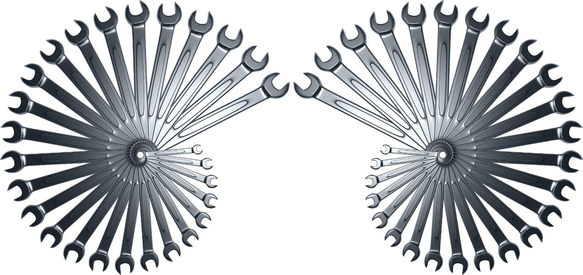 white pickup with circle of wrenches vinyl graphics on drivers door