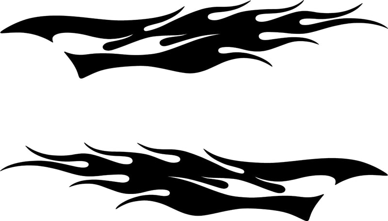 Classic flame vinyl decal set of 2 mirrored pair side flames