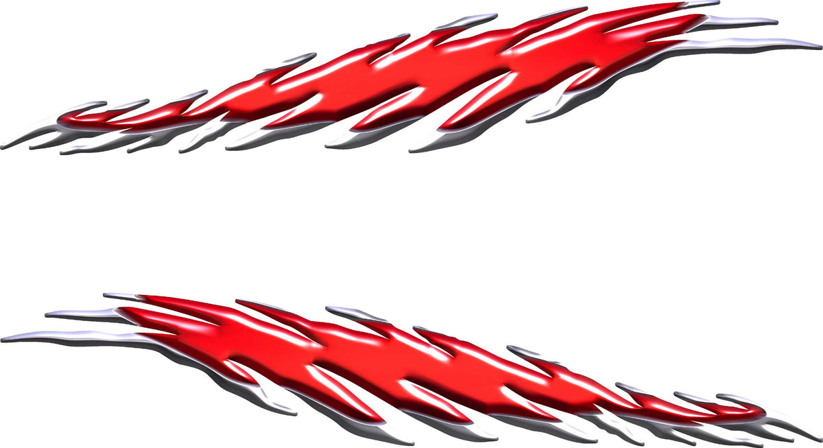 Flamesurge full color vinyl decal set for cars and trucks in red