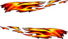 Full color fire flames side decal kit graphics shown as a left and right pair