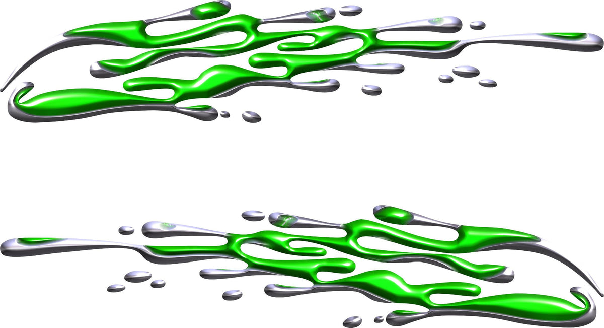 Green metallic mud splash decals for SUVs