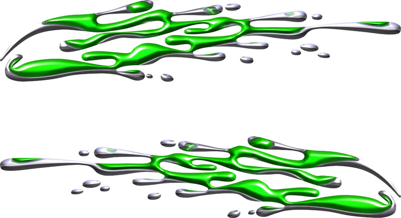 Green metallic mud splash decals for SUVs