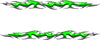 Green tribal flames mirrored decal set for driver and passenger sides