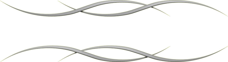 Grey swoop stripe vinyl decal set of two, product preview on white background