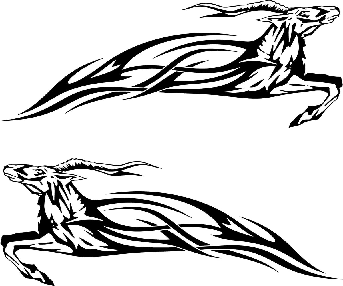 Impala Flames vinyl-cut decal set with tribal flame design – black silhouette.