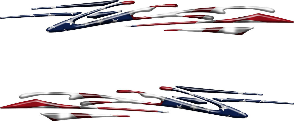 Mirrored American flag vinyl graphics for car and truck sides