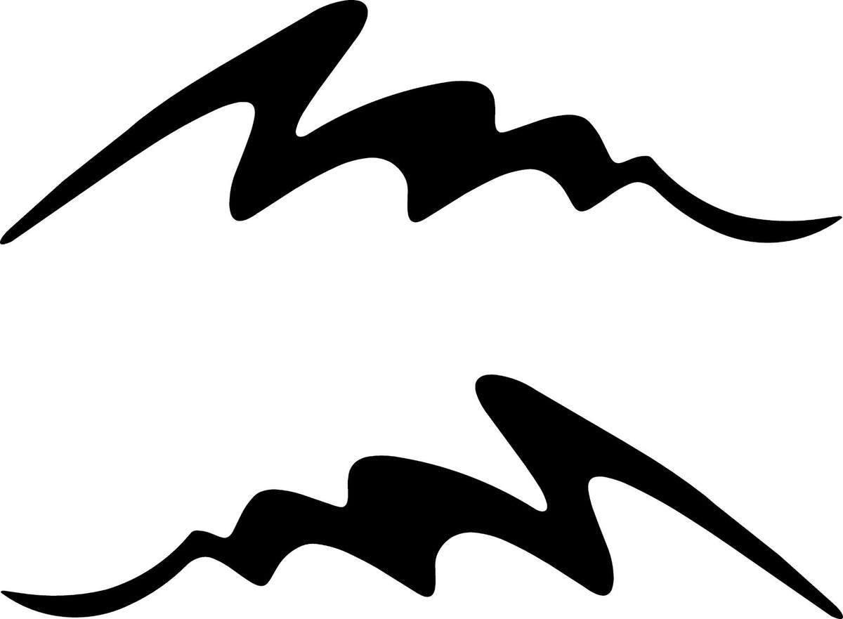 Mirrored Tsunami Stripes vinyl decal pair for custom vehicles