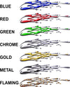 Mud splash vinyl decal color options including blue, red, green, chrome, gold, metal mesh and flaming styles for cars and trucks