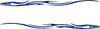 Pair of blue viper swirl stripe decals with marbled color fill, mirrored for both sides of a car or truck on white background