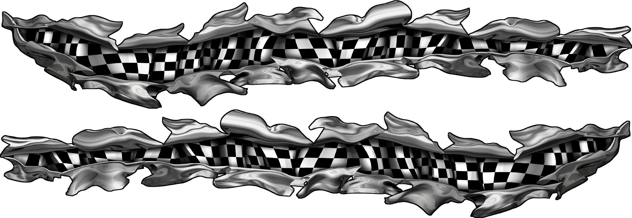 Curved Checkered Flag Tear Decals 2–10 ft | Xtreme Digital GraphiX