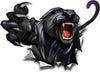 Roaring panther bursting out of torn metal printed hood decal design