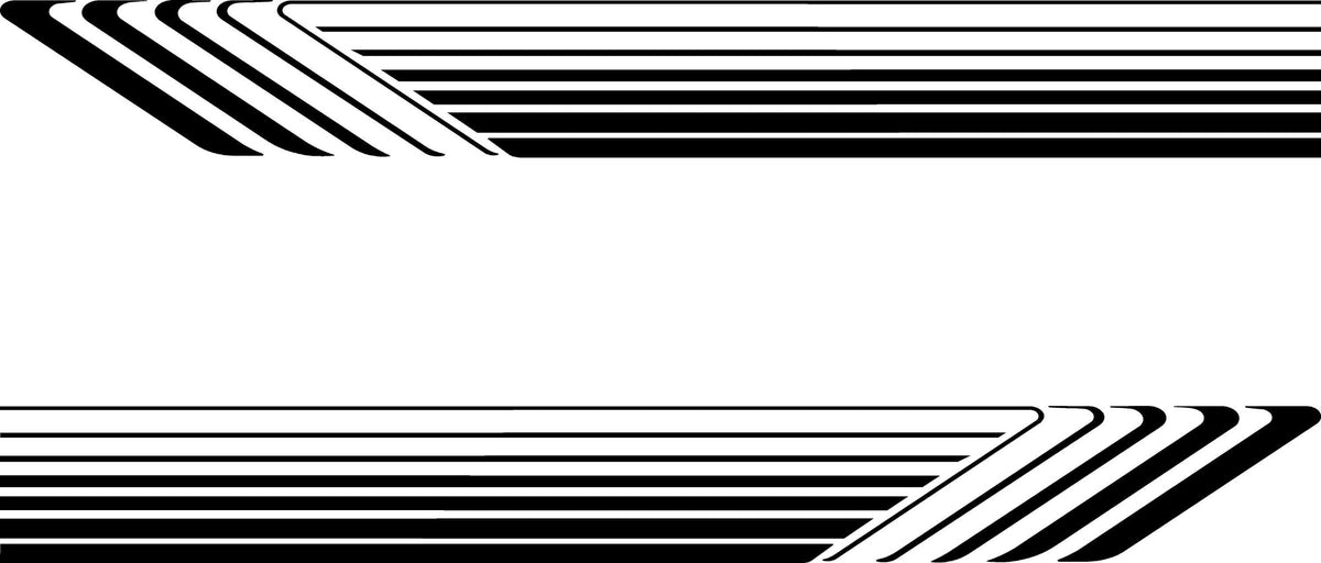 Rocker Sweep vinyl cut decals for cars and trucks in mirrored rocker panel stripe layout