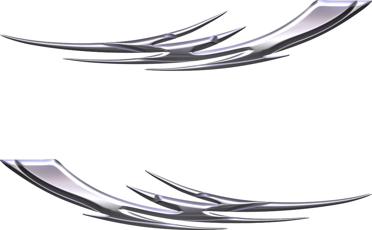 Tribal Blade vinyl decal set for cars and trucks in chrome style