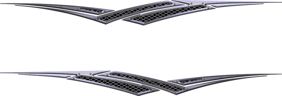 Viper Spear Stripes vinyl decal set for cars and trucks in metal style