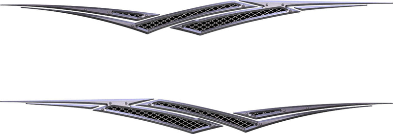 Viper Spear Stripes vinyl decal set for cars and trucks in metal style