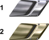 Two square air scoop illusion decals for cars—silver and gold variations, labeled 1 and 2 on white background.