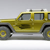 Gold off road vehicle with distressed usa flag decal on its door 