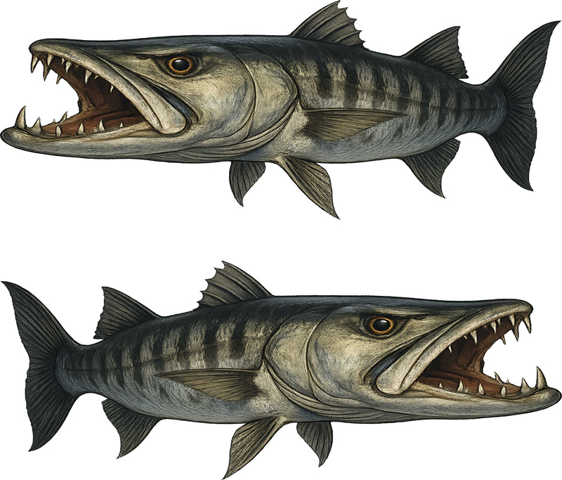 barracuda vinyl decals kit set of two for each side of the boat