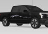 black pickup with metal style mud splash vinyl graphic decal on passenger side