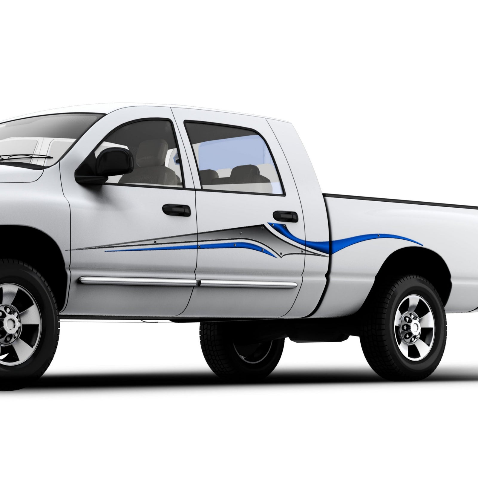 blade vinyl decals on the side of big rig