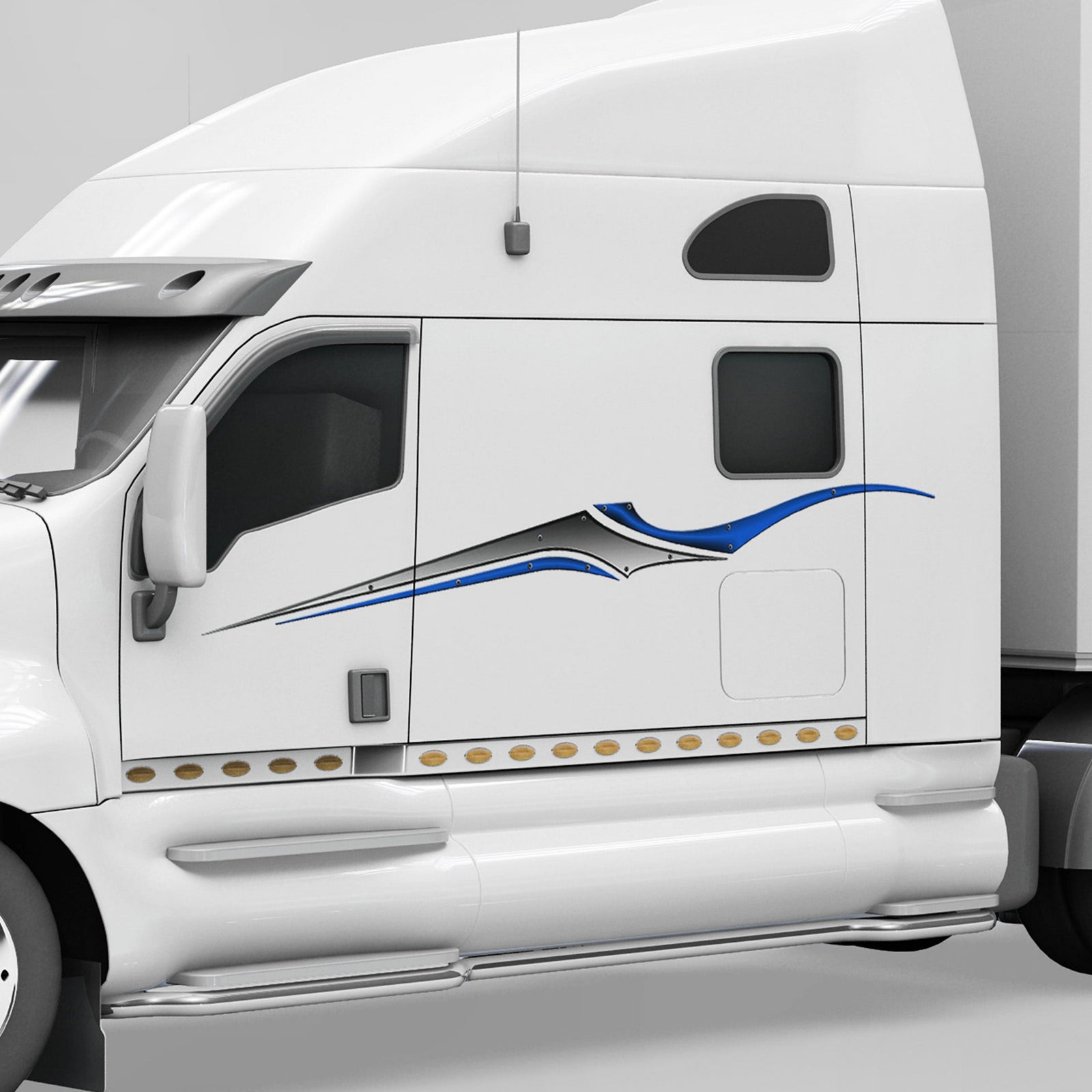 blade vinyl decals on the side of big rig